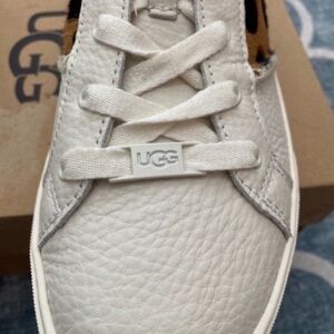 UGG White Leather and Cheetah HAIRCALF Sneakers